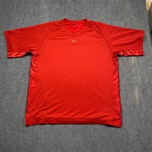 Nike Dri Fit Red Athletic T Shirt Men's‎ XXL Gym Workout Training